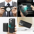 thumbnail image 6 of Allytechgroup Compatible Magsafe 2 in 1 Detachable iPhone 13 Pro Wallet Case, PU Leather RFID Blocking Flip Kickstand with Card Holder for Apple iPhone 13 Pro, Black, 6 of 11