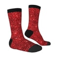 thumbnail image 2 of Goofa Red Glitter Printed Men's Crew Socks, Soft Durable Breathable Moisture-Wicking with Odor Control Cotton socks, 2 of 9