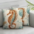 thumbnail image 2 of Nawypu  Coastal Beach Throw Pillow Covers  Seahorse Starfish Shell Ocean Blue Decorative Pillows Case Soft Outdoor Cushion Covers for Couch Sofa Bed Home Decor 2pcs, 2 of 6