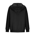 thumbnail image 6 of Feancey Women's Zip Up Hoodies Comfy Knitted Cotton Long Sleeve Hooded Jacket Fall Fashion Tunic Sweatshirt Jackets with Pockets Black 3XL, 6 of 7