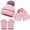 Pink, variant on MAOQHI Kids Cartoon Hat Scarf Gloves Set Winter Hat Scarf and Warm Knitted with Matching Neck Warmer Mittens for Boys Girls Cold Weather