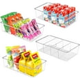 thumbnail image 1 of fafa-Clear Pantry Organizer Storage Bins 4 Pack Plastic Removable Snack Organizer Pantry Organization Storage Racks with Removable Dividers, Perfect for Snacks, Packets, Spices, Kitchen, Cabinets, 1 of 4