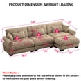 thumbnail image 4 of AOOWOW Modular Sectional Sofa Oversized Sectional Couch, 130" L Shaped Couch Modern Deep Seat Couches for Living Room, Comfy Velvet Cloud Sofa with Ottoman, Camel, 4 of 9