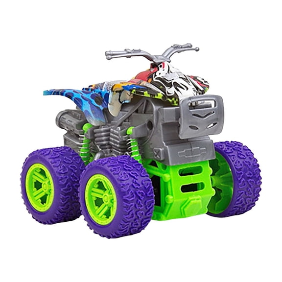 Ke1Clo Monster Truck Toys (Purple), Friction Powered Toy Cars Pull Back Monster Trucks for Boys Age 4-7 Push and Go Friction Cars Christmas Birthday Gift Inertia Cars
