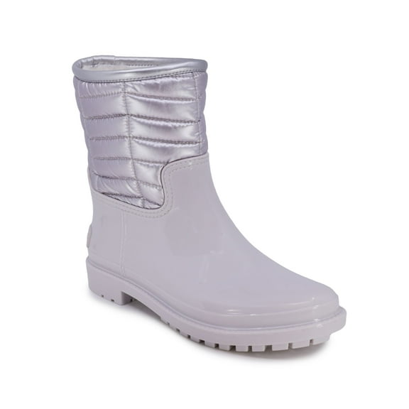 NAUTICA Womens Gray 1/2" Platform Quilted Lined Comfort Aalilah Round Toe Block Heel Rain Boots 6