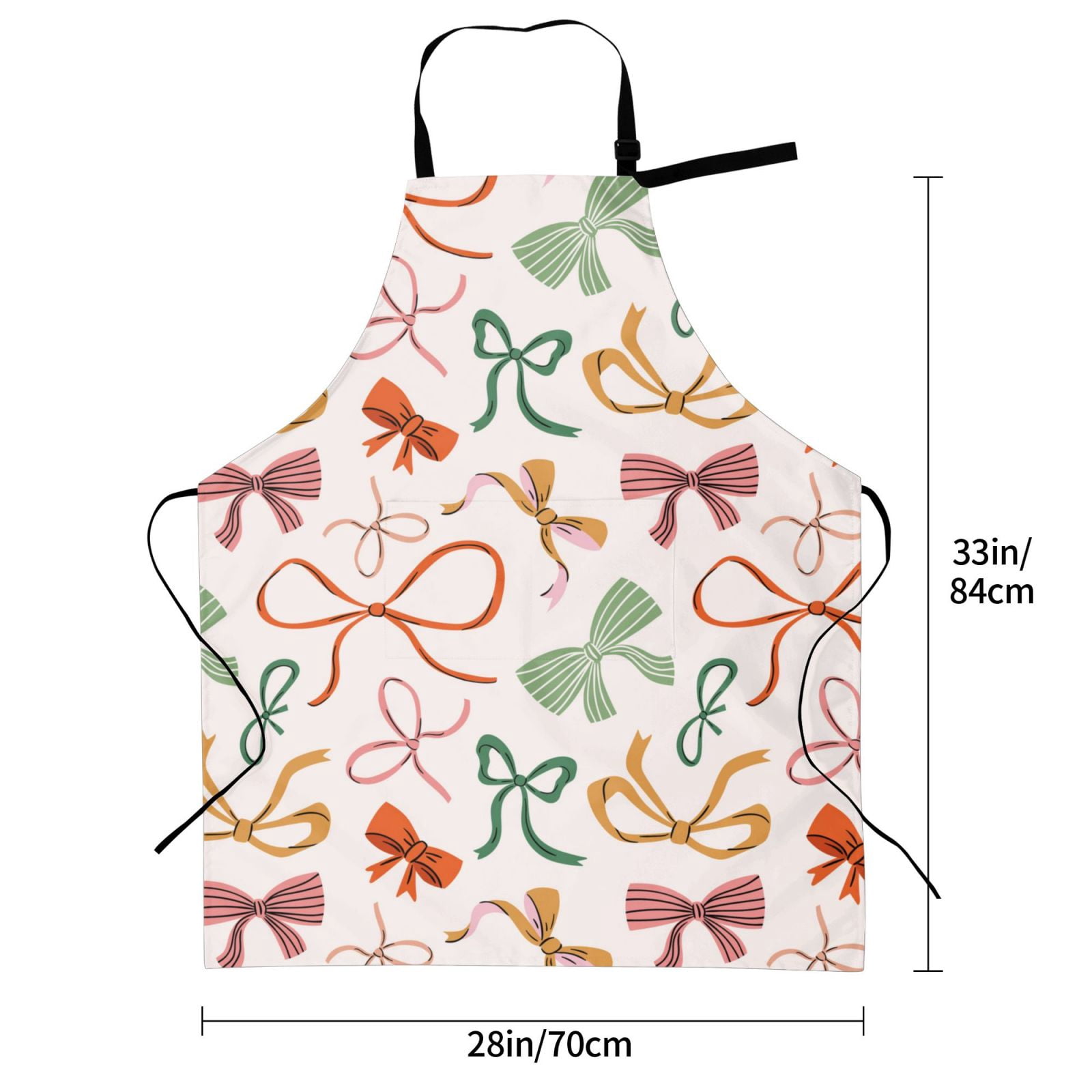 Kdxio Colorful Bow Knots Apron with Pockets Adjustable Kitchen Aprons for Men Women Waterproof Aprons for Cooking,Drawing,Crafting, Baking Household Cleaning