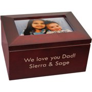 Personalized Two-Line Message Photo-Top Wood Keepsake Box