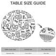 thumbnail image 6 of Black White Baseball Snacks Pattern Round Fitted Tablecloth with Elastic Edge,Dining Table Cover Waterproof,Outdoor Round Tablecloth for Camping,Dining,Indoor and Outdoor, 6 of 7