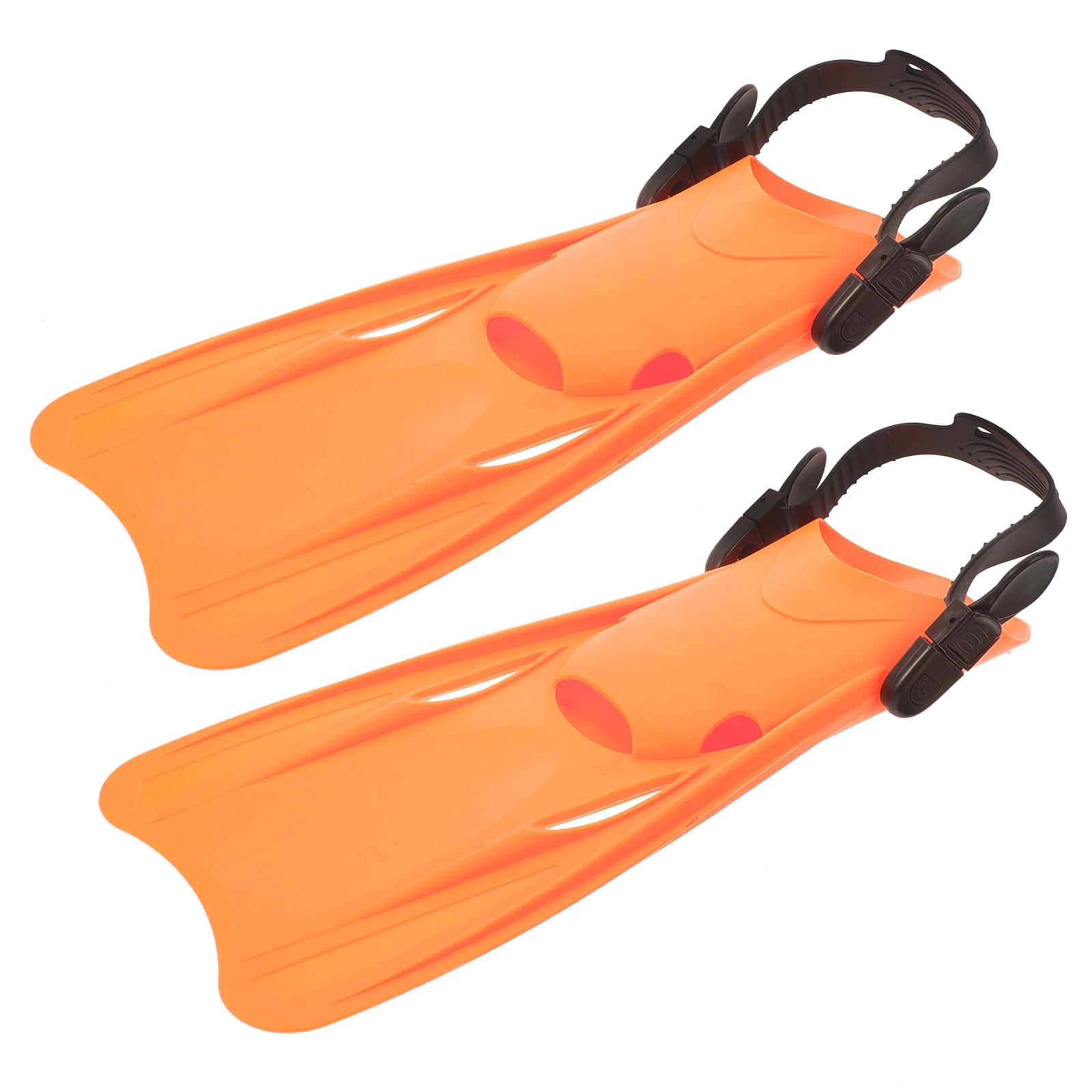 FONDOTIN Swim Training Fins for Adults, 1 Pair Orange Dive Fins with Comfortable Fit and Heel Support Pads
