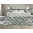 thumbnail image 1 of Tropical Down Alternative Comforter, Summer Exotic Strelitzia Bird of Paradise Pastel Colored Repetition, Microfiber Quilt for All Season, 5 Sizes, Pale Blue and Multicolor, by Ambesonne, 1 of 3