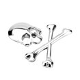 thumbnail image 1 of Silver 3D Metal Skull Head Car Sticker Rear Trunk Crossbone Emblem Sticker Personalized Skeleton Decals Automobile Decor, 1 of 9