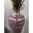 thumbnail image 2 of 20 X 6" Bella Palacio Collection Decorative Metal Floor Mosaic Vase with Magenta & Silver Wavy Shape, 2 of 8