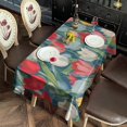 thumbnail image 6 of Pioneer Flower Floral Print Pattern Rectangle Tablecloth 60"x120",Waterproof Polyester Rectangle Table Cloth, Wipeable Spillproof Polyester Tablecloth for Dining, Camping, Indoor and Outdoor, 6 of 6