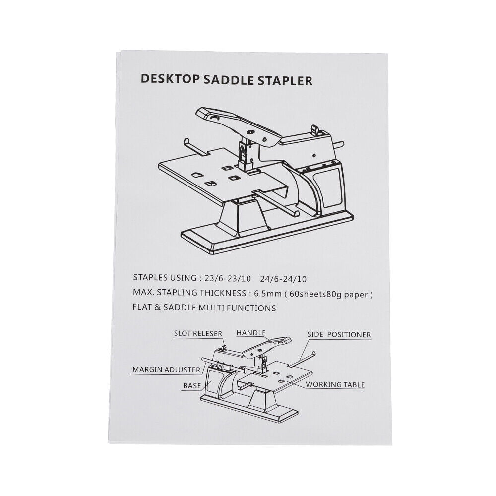 Manual Dual Flat and Saddle Stapler Stitcher Heavy Duty Binding Machine 6.5mm US