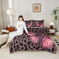 thumbnail image 4 of Manfei Gradient Pink Butterfly 2pcs Bedding Comforter Set for Teens Children Female,Leopard Print Twin Comforter Sets,Bling Glitter Breathable Bedding Set,Luxury Bedroom Decor,Reversible, 4 of 8