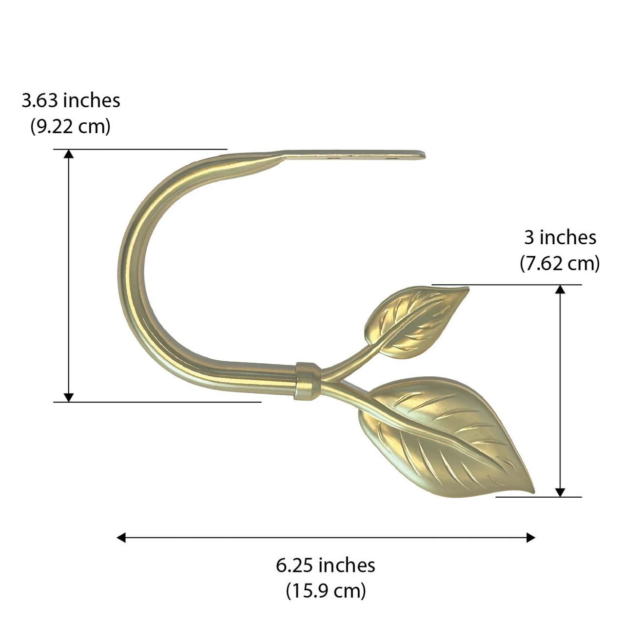 Mainstays 2 Decorative Leaf Curtain Holdbacks, Gold