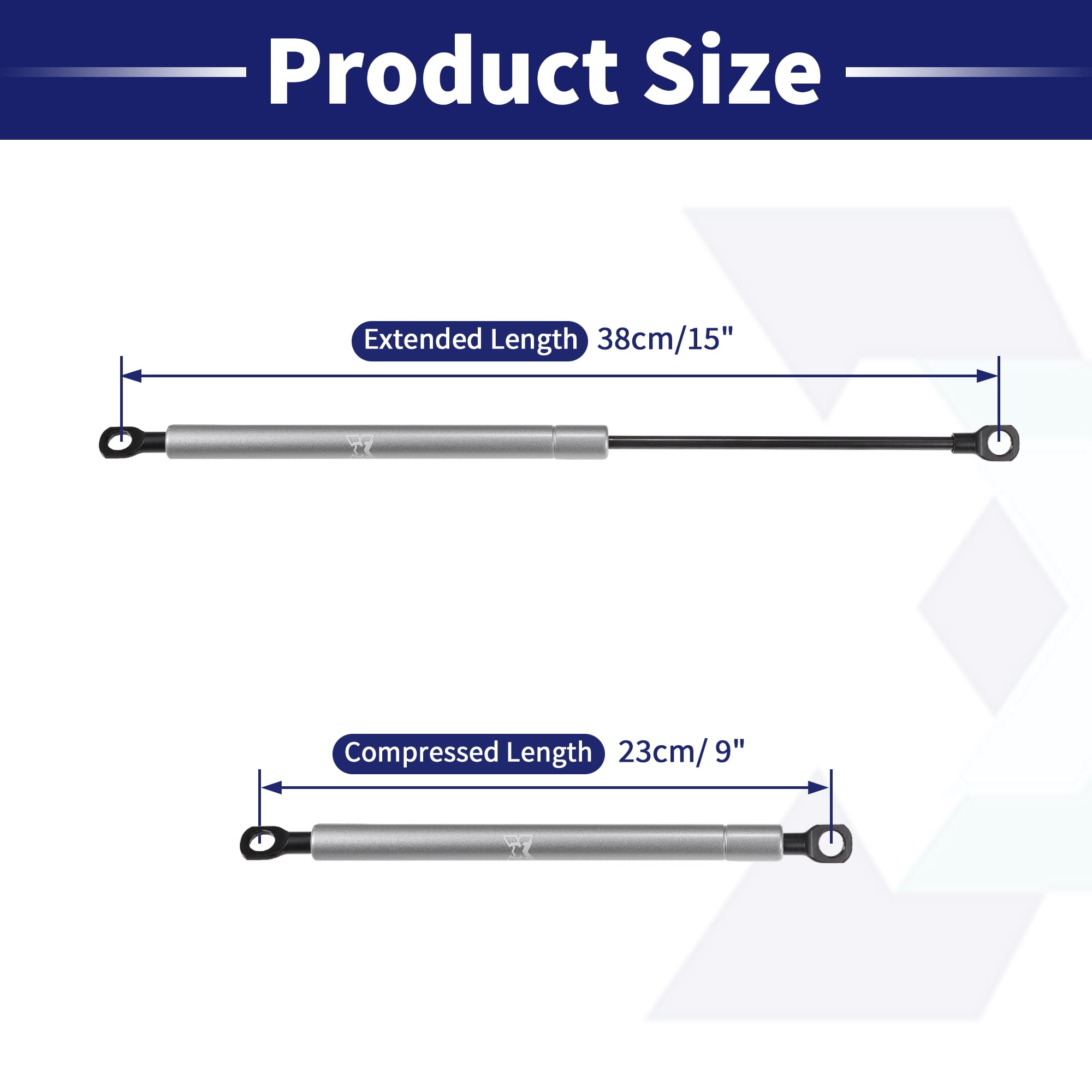 Unique Bargains 2 Pcs 15inch Lift Supports Struts Gas Spring Universal 45lb/200N Silver