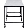 thumbnail image 4 of Bowery Hill 70" Faux Stone Top Mobile Kitchen Island in White, 4 of 11