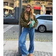 thumbnail image 2 of Chaqueta bomber de ante sintético para mujer Bnigung, corta y oversize, 2 of 7