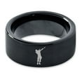thumbnail image 2 of Tungsten Dance Move Dabbing Dab Band Ring 9mm Men Women Comfort Fit Black Flat Cut Brushed Polished, 2 of 4