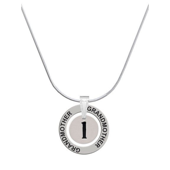 Delight Jewelry Silvertone Disc 1/2'' Initial - l - Silvertone Grandmother Ring Charm Necklace, 18"