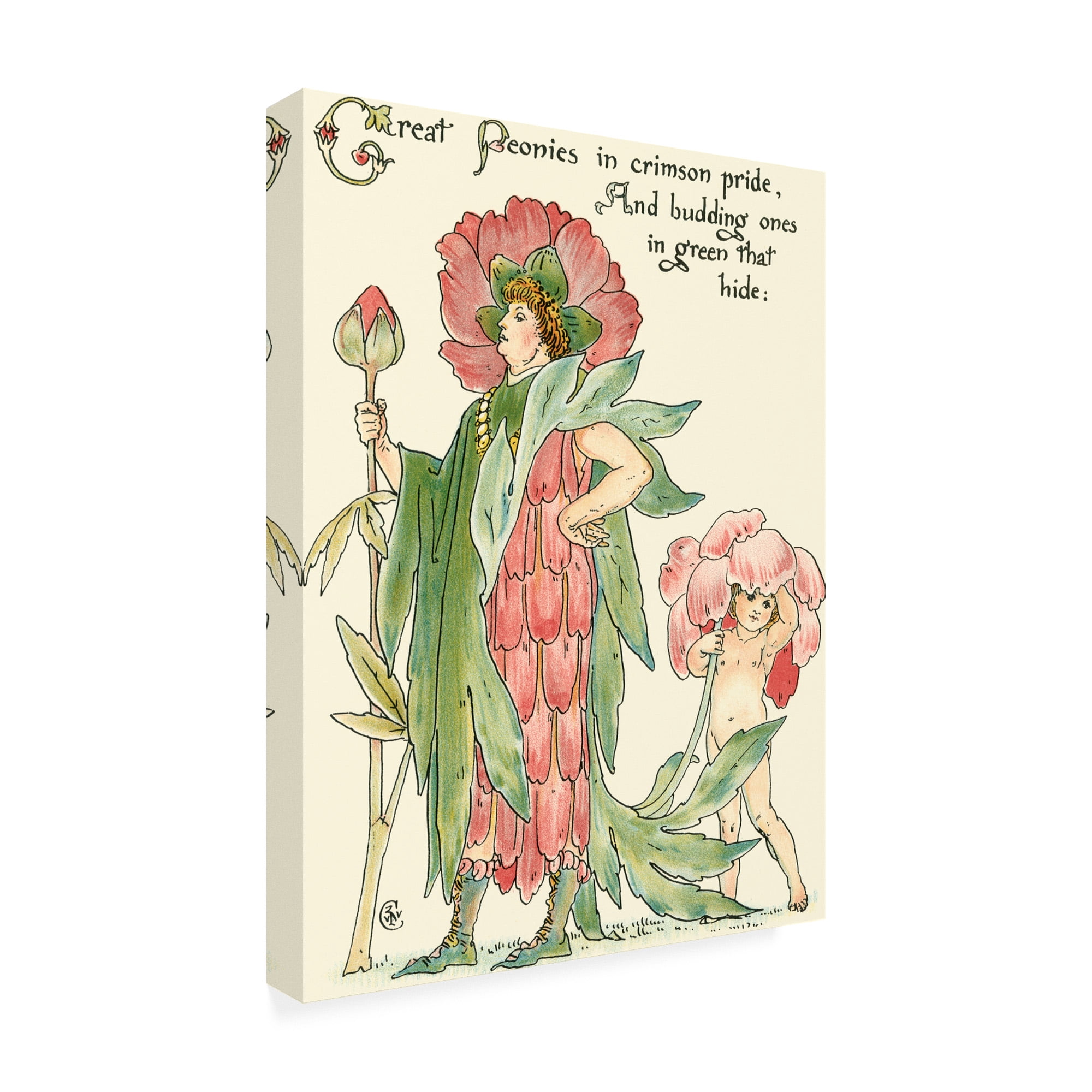 Trademark Fine Art 'Shakespeares Garden V (Peony)' Canvas Art by Walter Crane