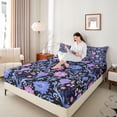 thumbnail image 3 of Erosebridal Vintage Floral Queen Sheet Sets,Retro Botanical Flowers Bed Set For Men Women 4pcs, 3 of 6