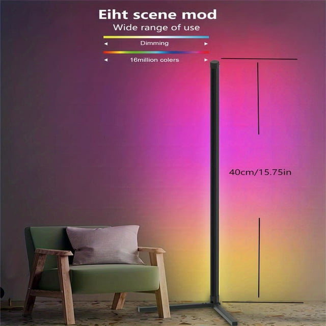 1pc Smart RGB Floor Lamp With Music Sync, Modern 16 Million Color Changing Standing Mood Light With APP & Remote Control, DIY Modes & Timer For Living Room Gaming Room Decor