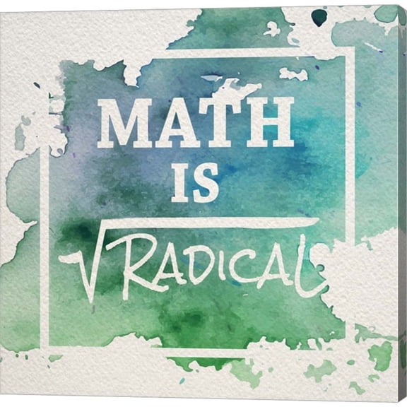 Metaverse Color Me Happy 'Math Is Radical Watercolor Splash Green' Canvas Art