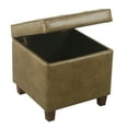 thumbnail image 2 of HomePop Square Tufted Storage Ottoman - Distressed Brown Faux Leather, 2 of 8