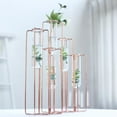 thumbnail image 2 of Efavormart Set of 5 - 15" Conjoined Rose Gold Geometric Metal Flower Vase Racks Hydroponic Test Tube Vases, 2 of 5