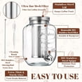 thumbnail image 3 of 2 Pack 1 Gallon Cold Brew Coffee Maker Iced with Stainless Steel Filter, Lid & Spigot Heavy Duty Glass Pitcher Drink Dispenser Thick Tea for Fridge, 3 of 5