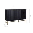 thumbnail image 3 of Credenza Bufetera Top Living con Puertas y Cajones Diseño Acanalado Negro y Dorado, 3 of 12