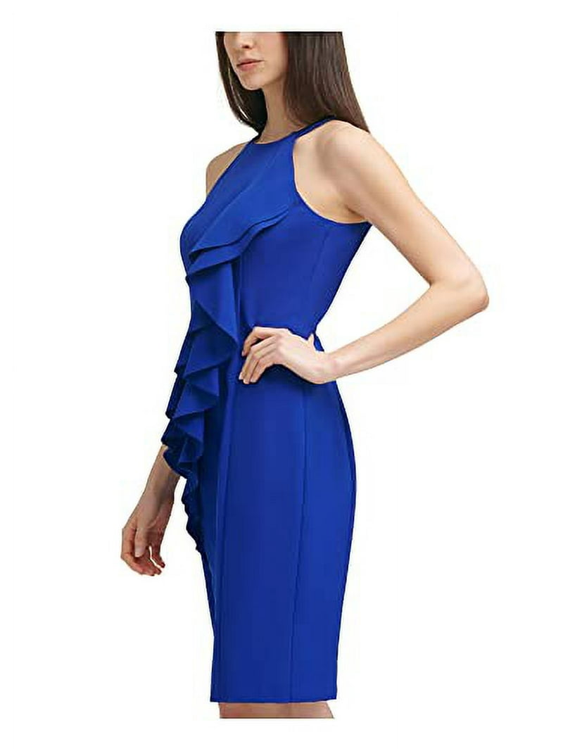 Vince Camuto Women's Halter Neck Laguna Crepe Body Con Dress Blue Size 8 -  Walmart.com