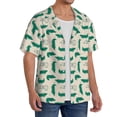 thumbnail image 2 of Rateoe Cartoon Crocodile Pattern Men's Short Sleeve Classic Shirt, Casual Short-Sleeved Shirt, Lightweight Summer Shirt, Cuban Collar Shirt,Button-Front Shirt-3X-Large, 2 of 5