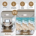 thumbnail image 5 of Coastal Beach Ocean Window Privacy Film, Nautical Starfish Shells Conch Static Cling UV Sun Blocking Heat Control Window Tint Day and Night, Non-Adhesive One Way Windows Privacy Cover 17.7''x78.7'', 5 of 7