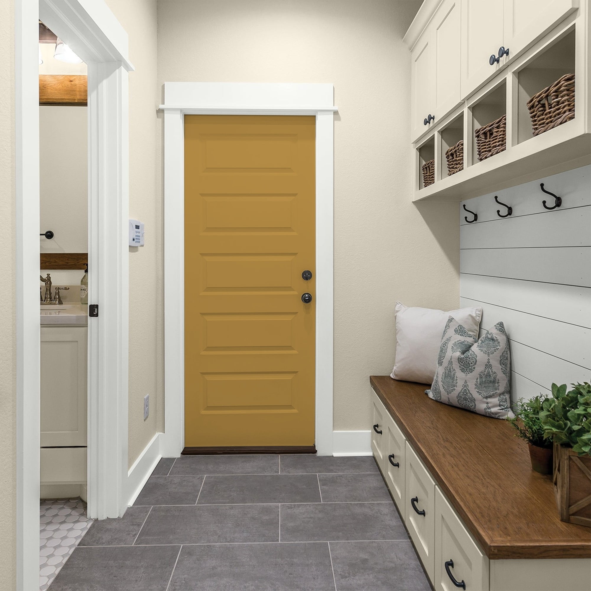 Glidden One Coat Butterscotch Ripple / Yellow Semi-Gloss Interior Paint with Primer, 1 Gallon