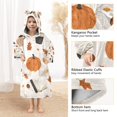 thumbnail image 3 of FORMRS Wearable Blanket Hoodie with Sleeves for Kids Cozy Flannel Sweatshirt, Hand Drawn Pumpkin, 3 of 7