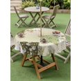 thumbnail image 4 of Outdoor Tablecloths with Umbrella Hole & Zipper, Spring Floral Round Tablecloth 54 Inch, Yellow Flowers Botanical Patchwork Grid Bohemia Waterproof Table Cloth, Patio/Pool/Picnic Table Covers, 4 of 8