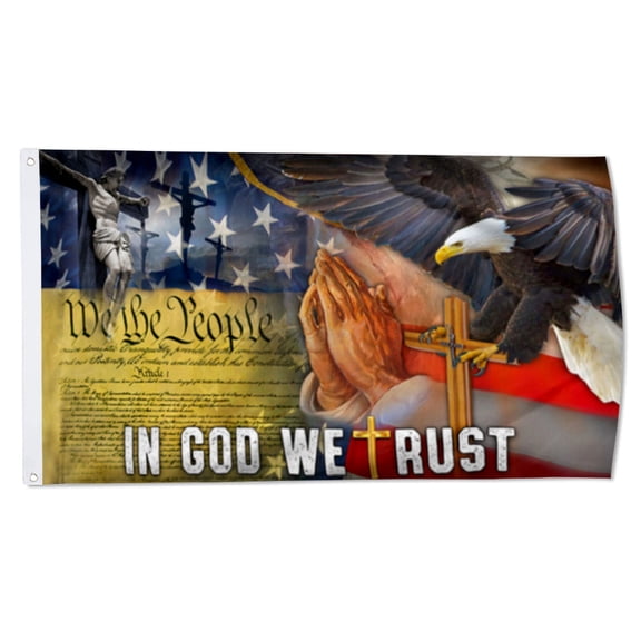 2but In God We Trust Cross American Faith Christian flag Bible Jesus Christ US Eagle Flags Polyester 3x5 FT Indoor Outdoor Banner