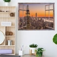 thumbnail image 6 of AVOI New York City Canvas Wall Art NYC Skyline Wall Decor for Office Modern Cityscape Print Pictures Manhattan Sunset Landscape Posters Window Frames Artwork for Bedroom Home Decorations 16x24", 6 of 6