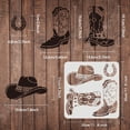 thumbnail image 2 of Plantilla de botas y sombrero de vaquero, 30 x 30 cm, reutilizable. Plantillas de vaquero del oeste para pintar sobre madera, azulejos, papel, tela, suelo y pared., 2 of 7
