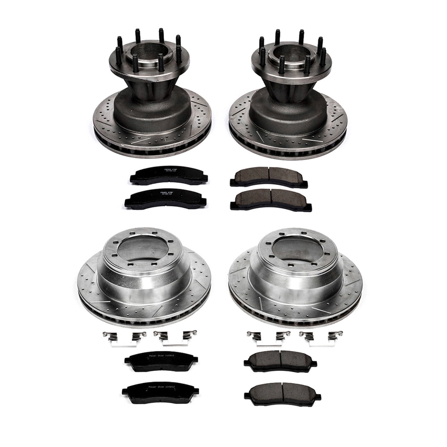PowerStop Front and Rear Z23 Evolution Sport Carbon-Fiber Ceramic Brake Pad and Drilled & Slotted Rotor Kit Fits: FORD Select Models K2868