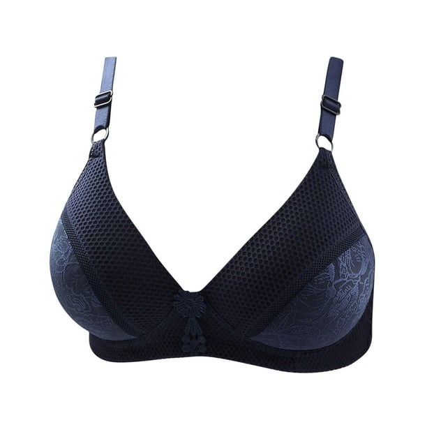 Sujetador con forma de pecho y ajuste de hebilla frontal fino estampado para mujer, ropa interior sin llantas Fridja nalpqowj35126