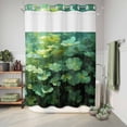 thumbnail image 6 of No Hook Shower Curtain, St. Patrick's Day Shower Curtains for Bathroom with See Through Top Window, Spring Botanical Green Lucky Leaves Waterproof & Washable Bath Curtain Stall 48"x72", 6 of 9