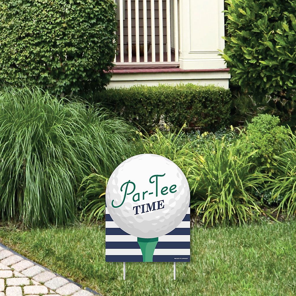 Par-Tee Time - Golf - Outdoor Lawn Sign - Birthday or Retirement Party Yard Sign - 1 Piece