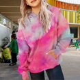 thumbnail image 2 of YunPes Girls Sweatshirt Winter Tie Dye Retro Print Sweatshirt Long Sleeve Comfortable Cute Sweatshirt Zip up Hoodie, 2 of 7