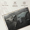 thumbnail image 6 of Elephant Stock Scratched Steel World Map Wall Art - Horizontal Canvas Wall Art - Living Room Wall Decor - Map Canvas - Silver And Gray Decor - 39" x 26", 6 of 8