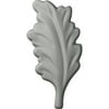 Ekena Millwork 1 5/8"W x 3 1/8"H x 1/4"P Leaf Center Onlay