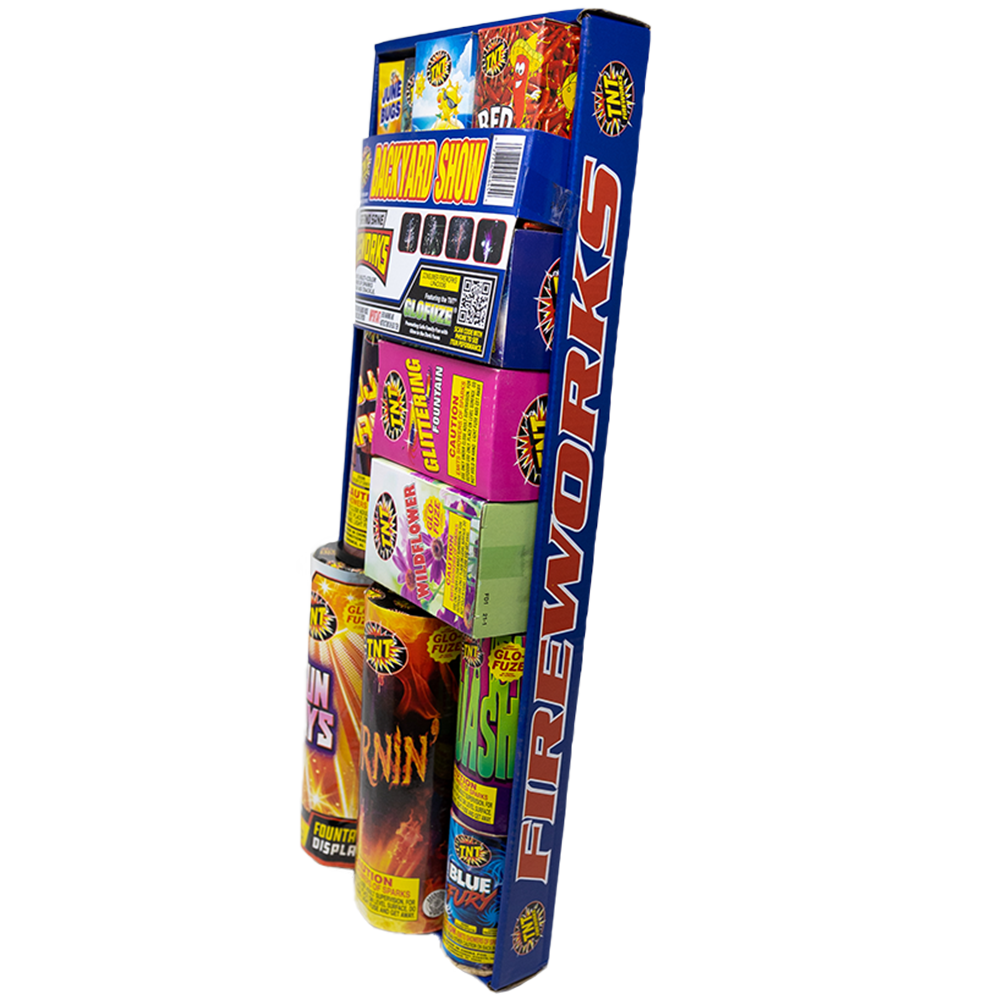 TNT Fireworks Backyard Show, Ground Based Fountain Assortment, Any Occasion